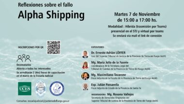 Invitan a participar del curso “Reflexiones sobre el caso Alpha Shipping”